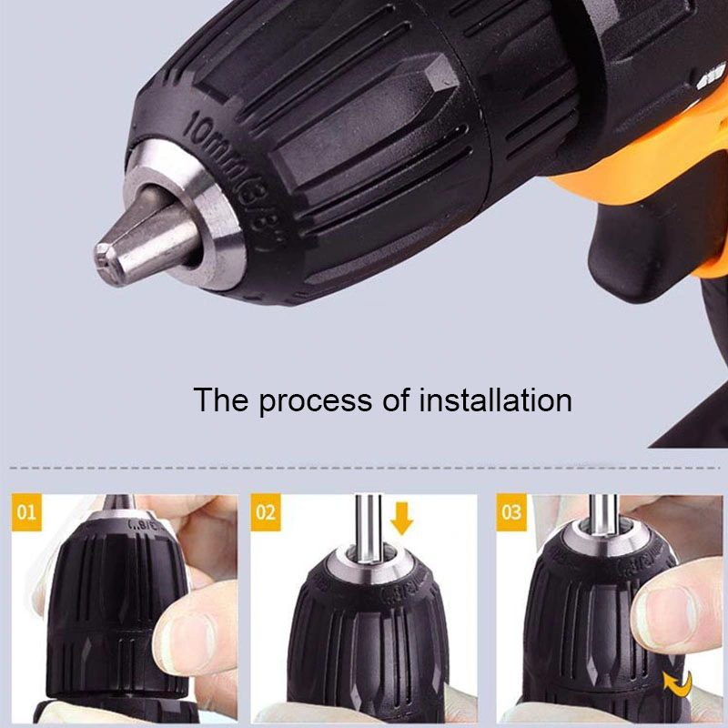 Soft Rubber Grip Li-ion Battery LED Light Electric Tools Set