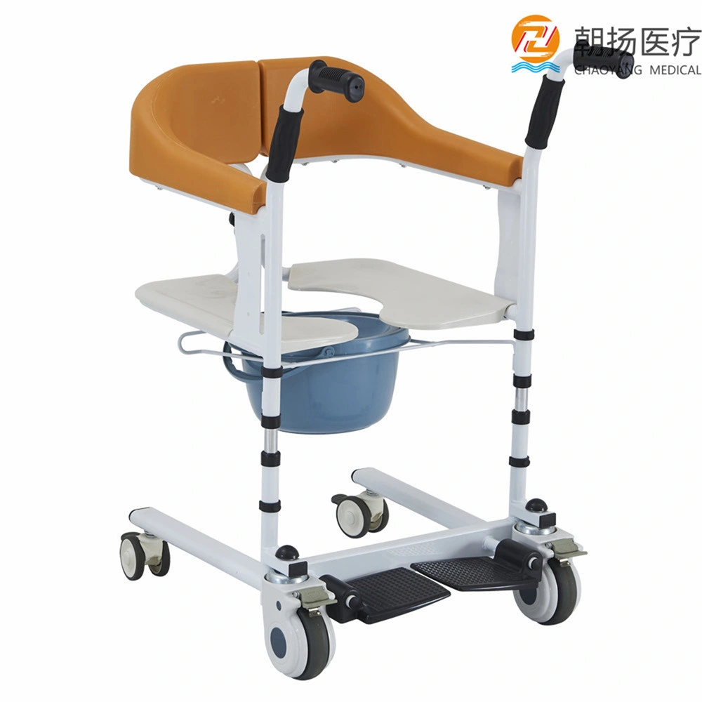 Dispositivo médico Ducha silla de ruedas paciente Commode silla de ruedas WC elevación Silla de transferencia