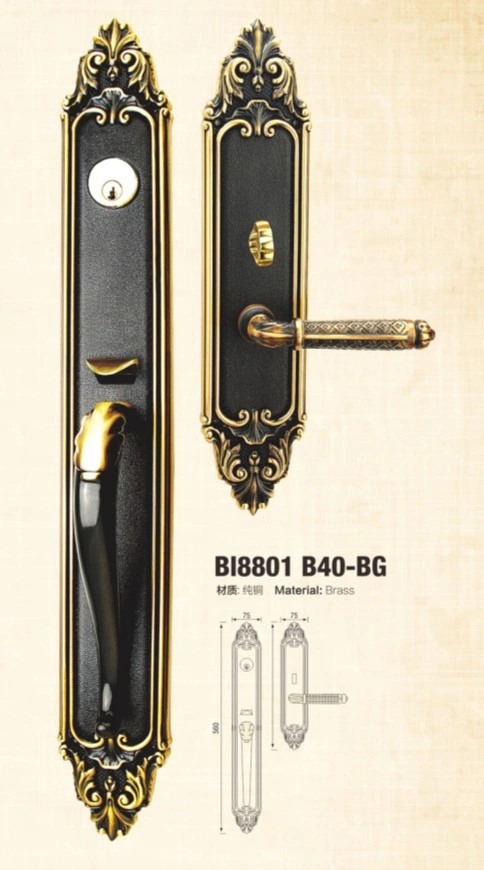 Luxury Antique Villa Brass Door Handle Lock (2121)