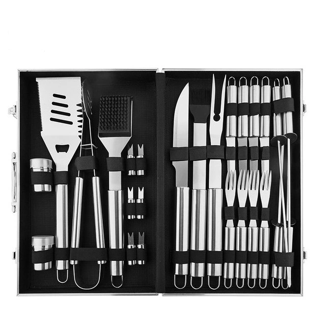 27-Piece BBQ Stainless Steel Barbecue Grilling Utensils Grill Tool Set