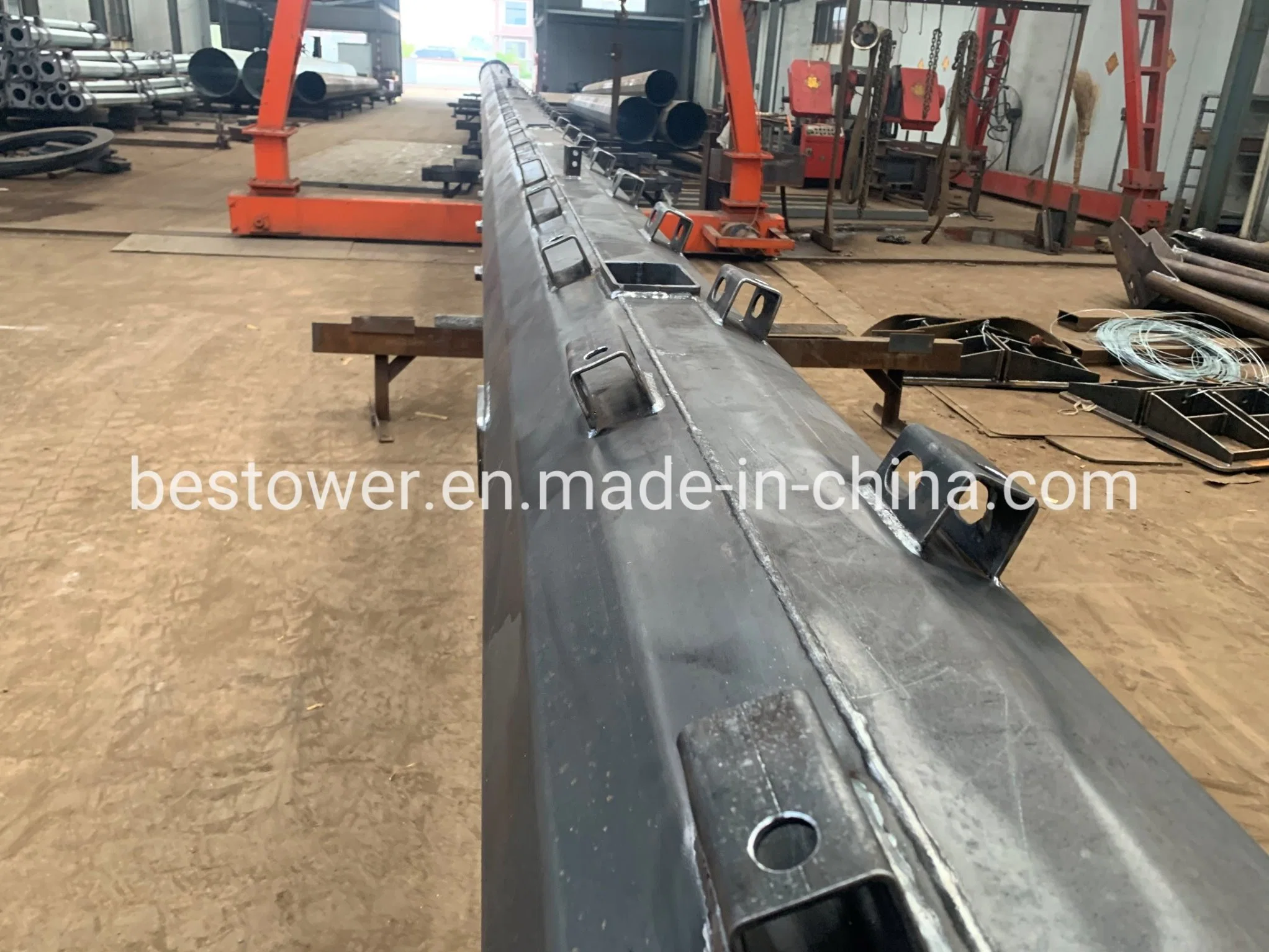 Prefab Galvanized Tubular Steel Structure Monopole Transmission Tower