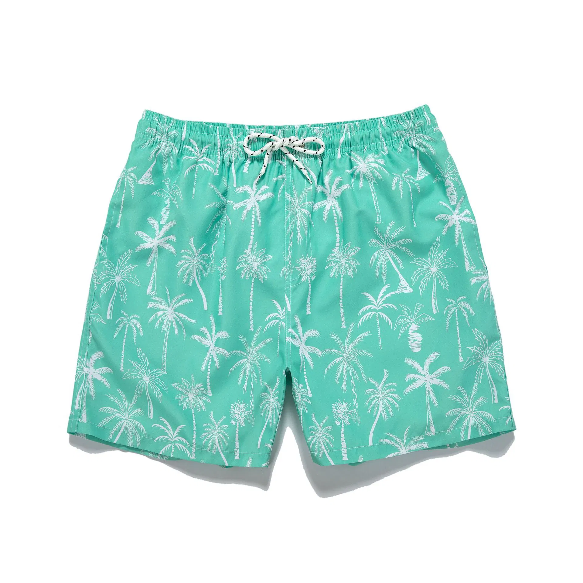 Calções de banho masculino Swimwear Pant Palm Trees Print para homem Calções de banho de praia