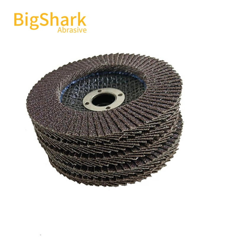 Calcined Aluminum Oxide T27 Fiberglass Backing 4" 120# Flap Disc for Polishing Stainless Steel