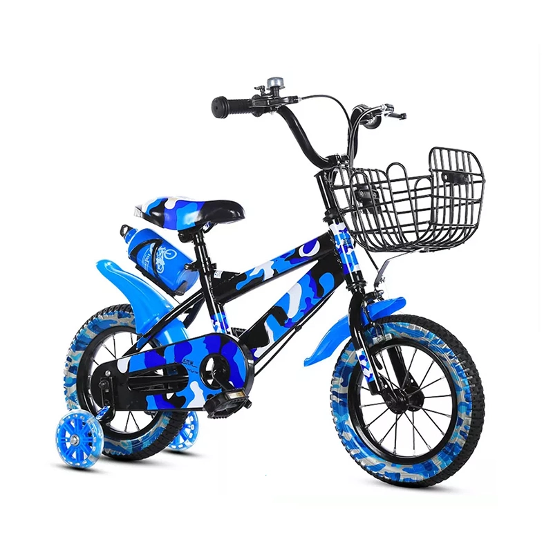 Camo Kids Bicycle with Front Frame and Rear Bottle Cage