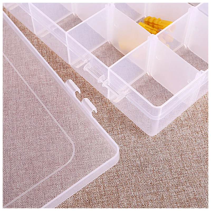 Clear Plastic Organizer Jewelry Box Bead Storage Container Case with Removable Dividers