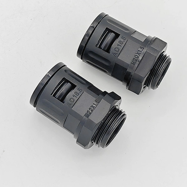 Nylon PA66 M22 Quick Connector for Flexible Corrugated Pipe Ad18.5mm M22-Ad18.5