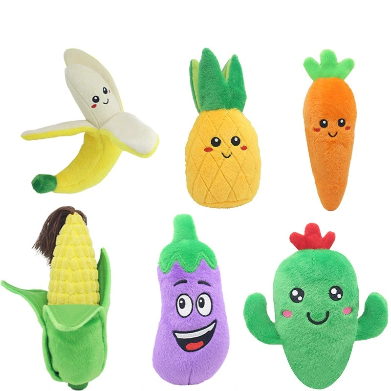 Pet Blush Sound Toys الفاكهة والخضار Cactus Corn Eggpant أدوات لعبة لغز الكلاب