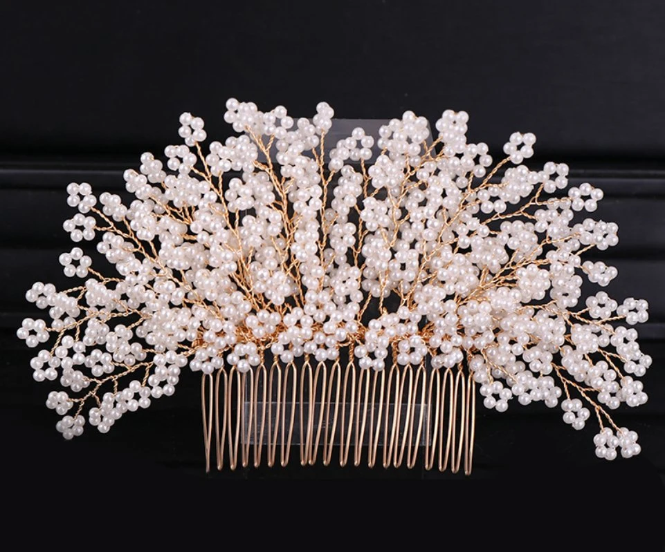 Bridal Wedding Pearl Hair Comb Hair Pieces. Bridal Vintage Pearl Hair Comb Hair Accessories