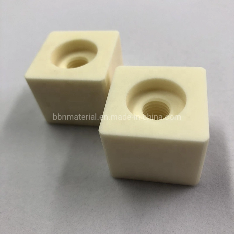 Customized Internal M5 Thread Alumina 95% 99% Al2O3 Ceramic Insulator Block with Good Wear Resistant