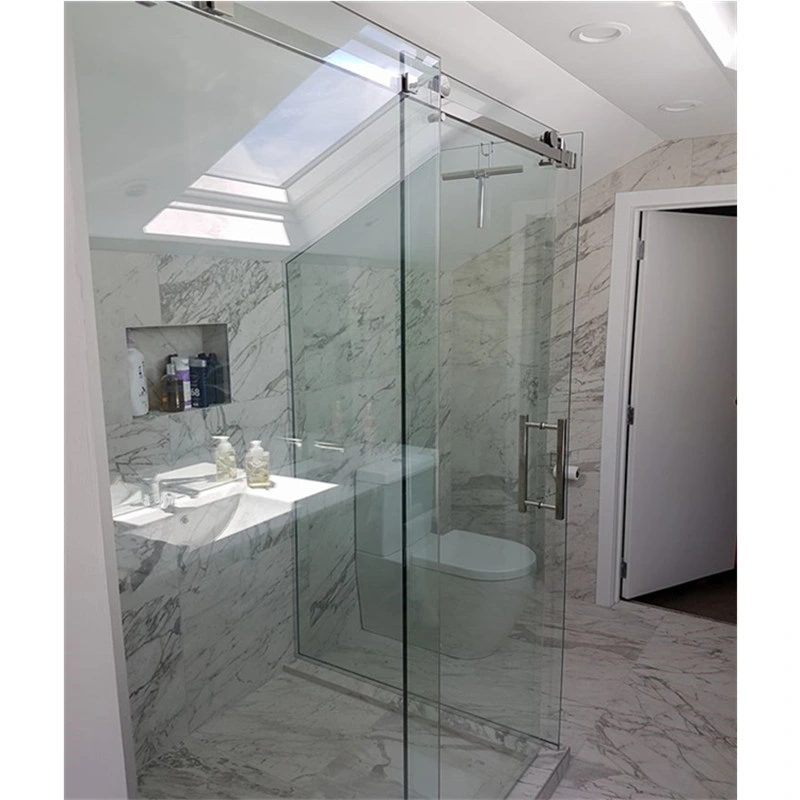 Frameless Stainless Steel Degree Hinge Bathroom Tempered Glass Shower Door