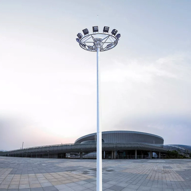 Mástil de acero galvanizado alta iluminación exterior LED Lámpara de luz solar calle polo de 15m 20m 25m 30m 35m 40m