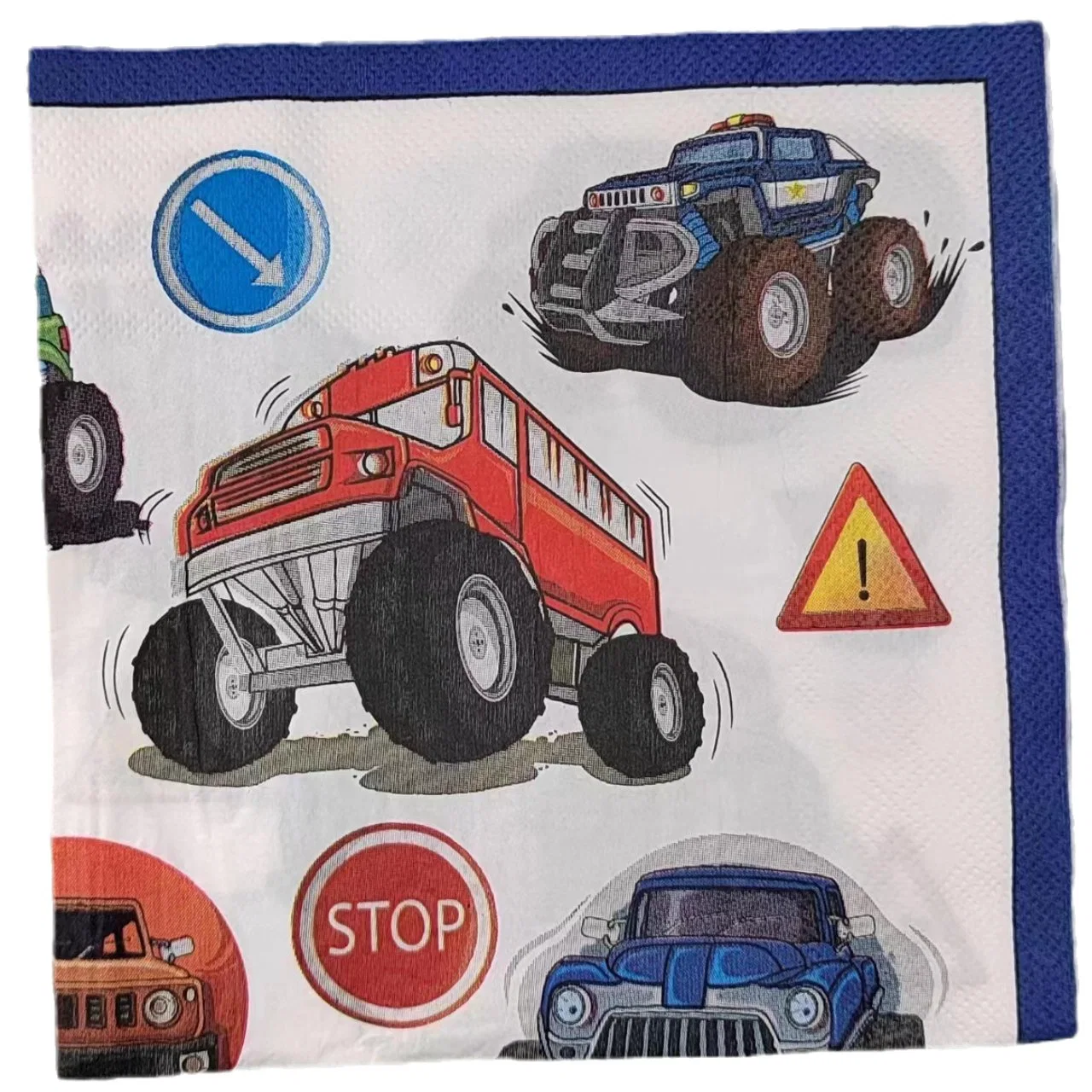 Children's Theme Cars Daily Party Customization Paper Napkins Restaurant Used Paper Napkin