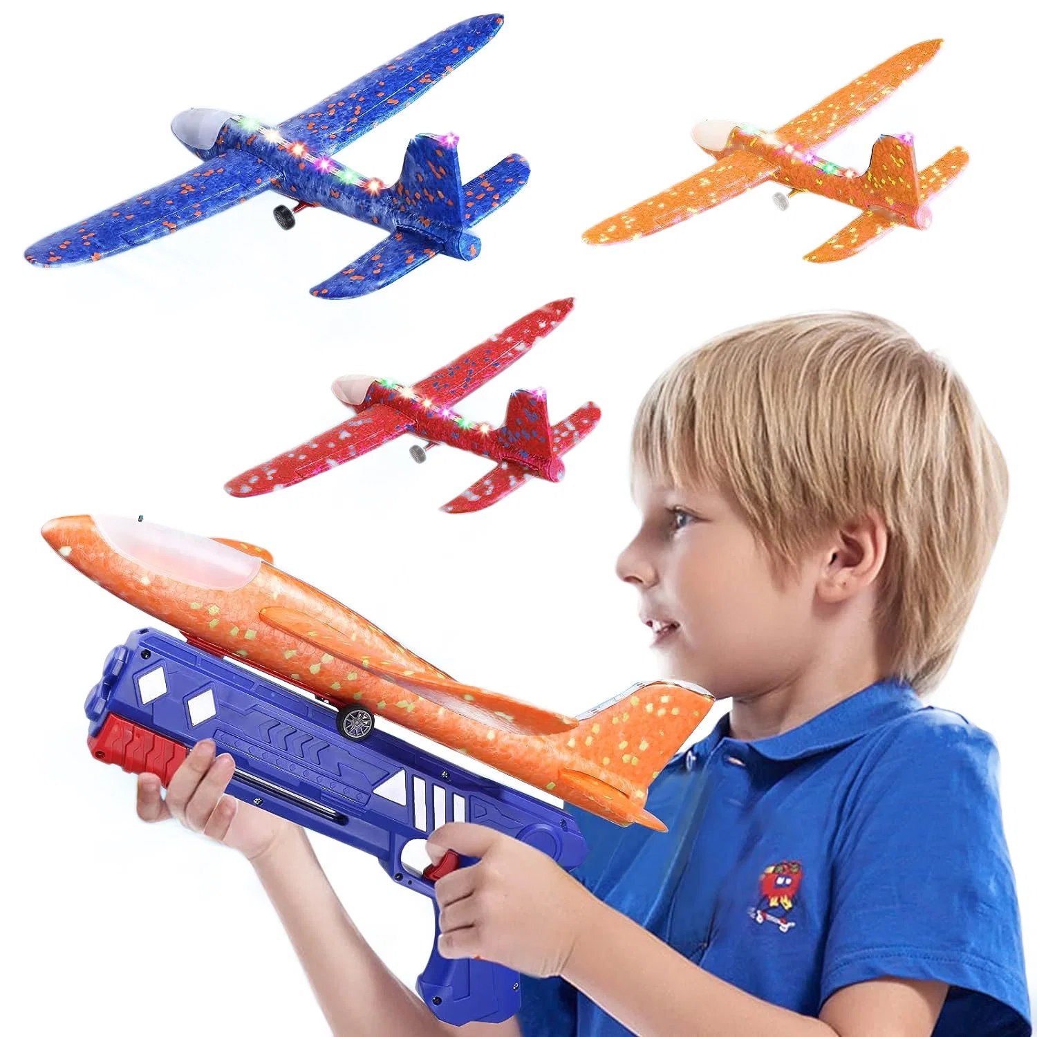 Nuevo Lanzador de aviones Juegos al aire libre Regalos niños espuma de aviones Catapult Pistola de juguete