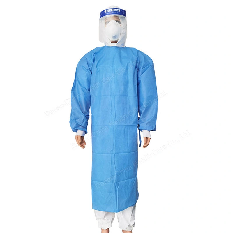 Top Quality Surgical Cotton Disposable Level 3 Blue Plastic Non-Surgical PP PE Isolation Surgical Gown