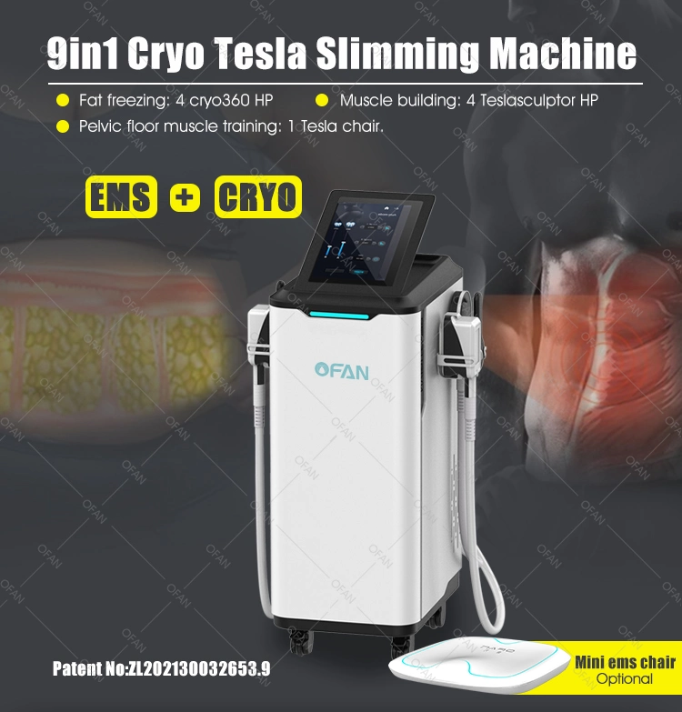 Ofan Slim Body Contouring Bodi Estimulador muscular Cryolipolysis RF adelgaza la máquina de EMS