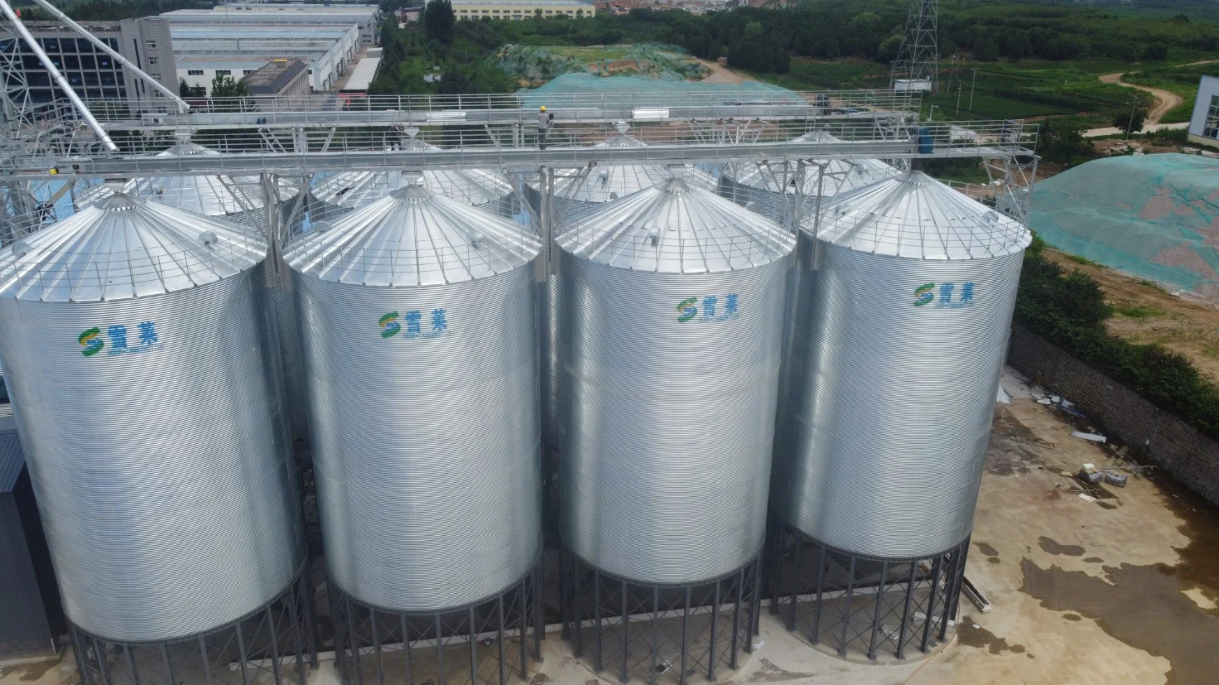 Tierfutter Silos Getreideweizen Mais Lagerung Verzinkter Stahl Silos Zum Verkauf