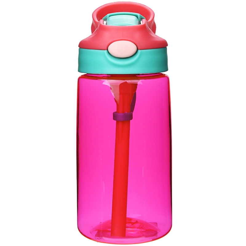 Bouteille d'eau personnalisée mignonne avec logo imprimé et paille pour enfants sans BPA.