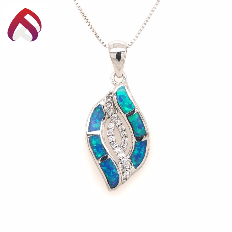 Creative Geometry Opal Zircon Pendant Women Charm Jewelry Gift