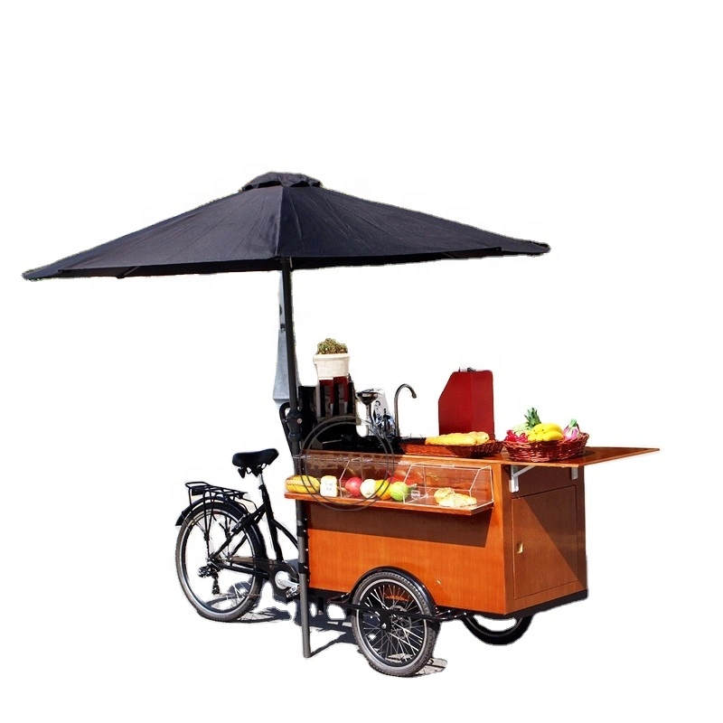 2023 Mobile Coffee Food Tricycles Mobile Food Cart Outdoor Electric Coffee Cart Bike