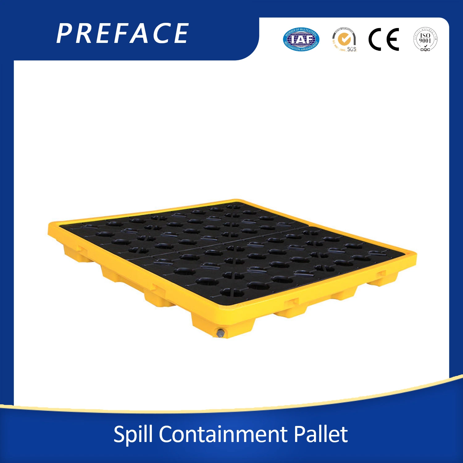 High quality/High cost performance  2 Drum Spill Contaiment Plastic Tray Pallet for Oil Chemical Leakage Control Transportation