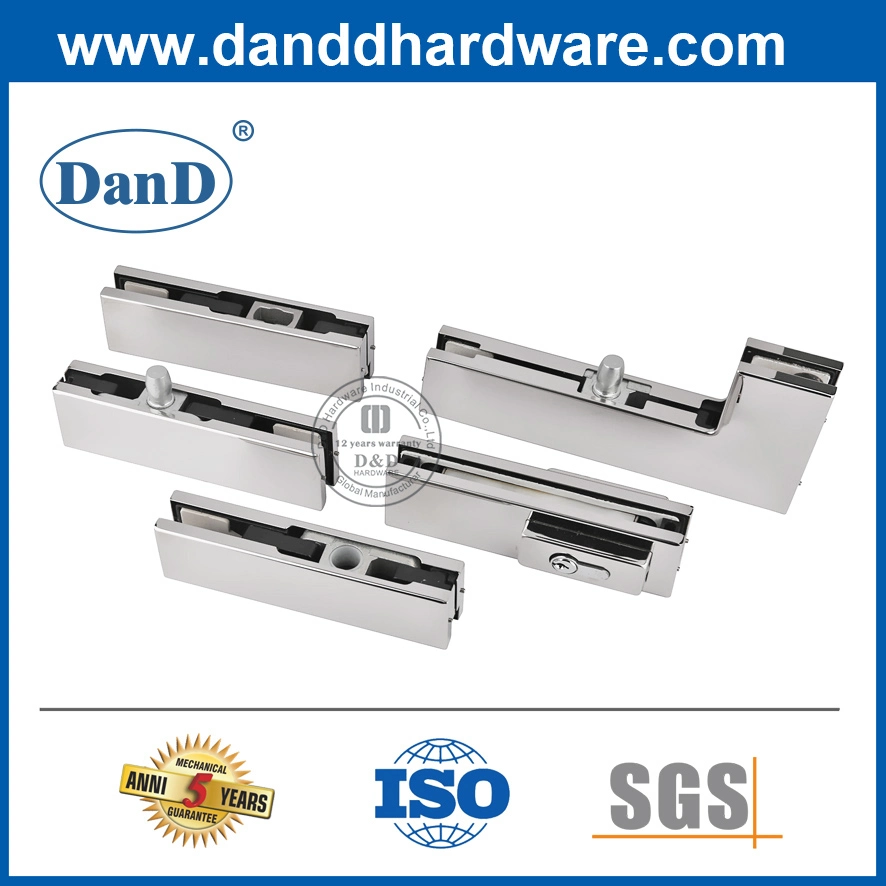 Buena calidad 10-12mm Acero inoxidable cubierta hardware dentro de fundición aluminio Baño de cristal Ducha Puerta Fondo de cierre de parche