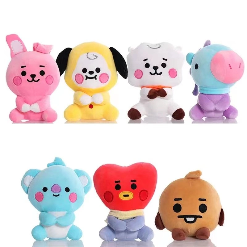 Bolushie de peluche Bt21, boneca de peluche kpop, brinquedos Boneca Bangtan, rapaz, boneco bonito, porta-chaves para criança bebé Gift Brinquedos