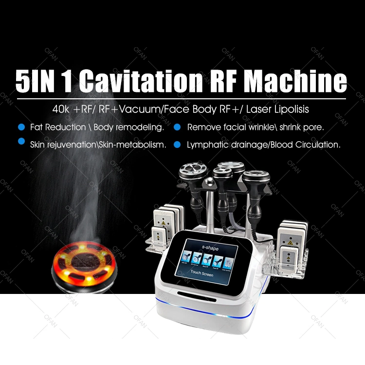 Ofan 40K Ultrasonic Cavitation Machine 5 in 1 RF Fat Burning Weight Loss Fr Cavitation Slimming Machine