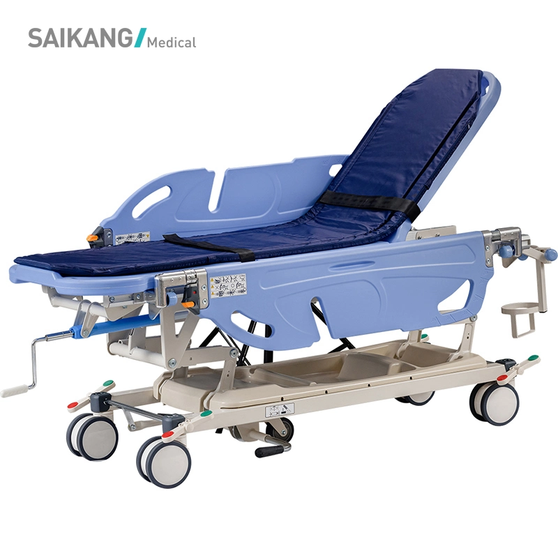 Skb041-6 Saikang Wholesale/Supplier Multifunction Foldable Operation Connecting Medical Patient Stretcher Trolley