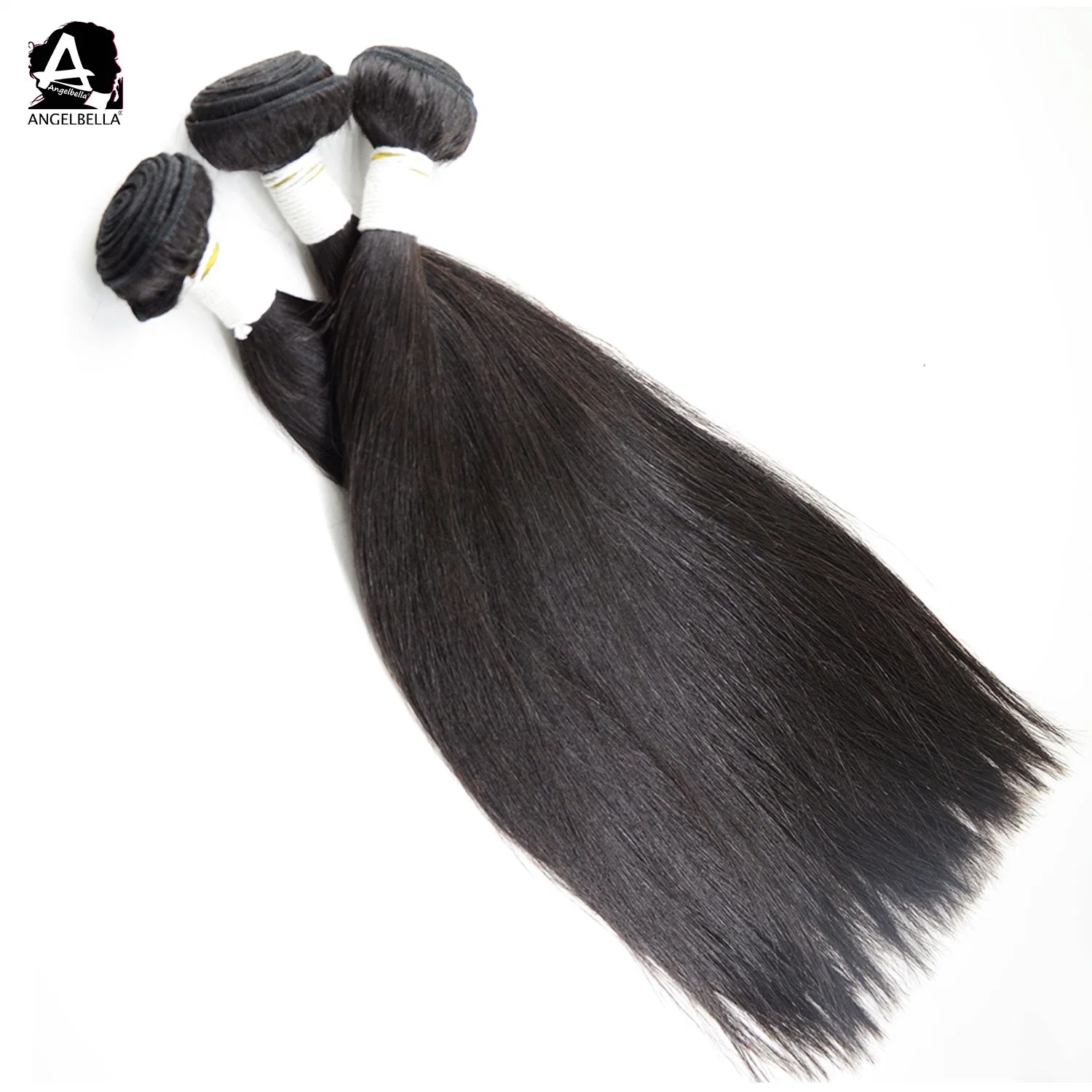 Angelbella virgen de Brasil Paquetes de Pelo de visón 1b# cabello negro natural tejido