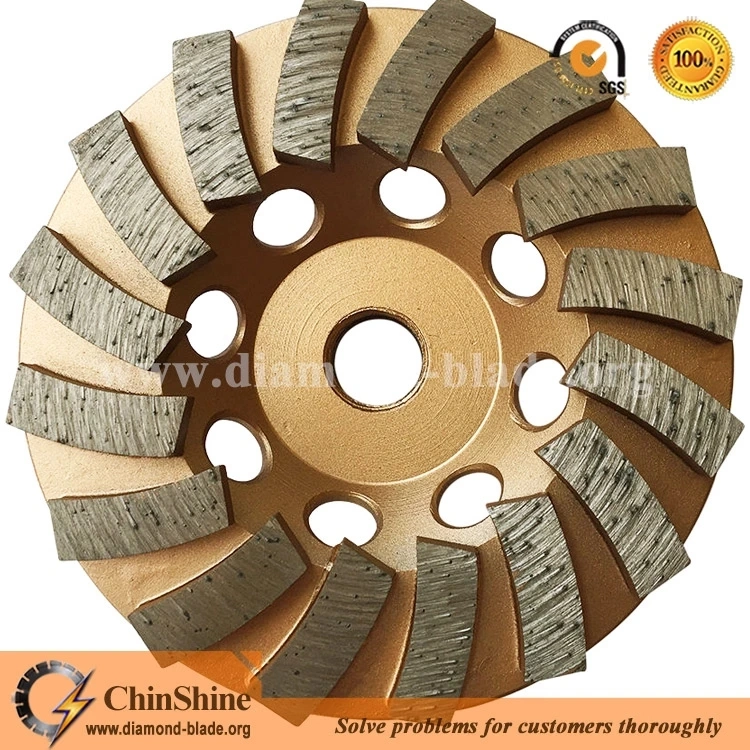 China Diamond Spiral Segments Turbo Cup Wheel for Concrete Floor Polishing