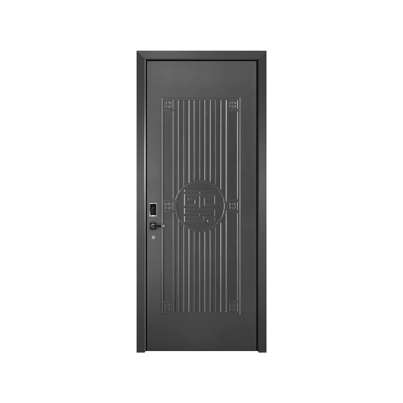 Fingerprint Recognition Automatic Doors Classical Wooden Entrance Doors Energy-Saving Door