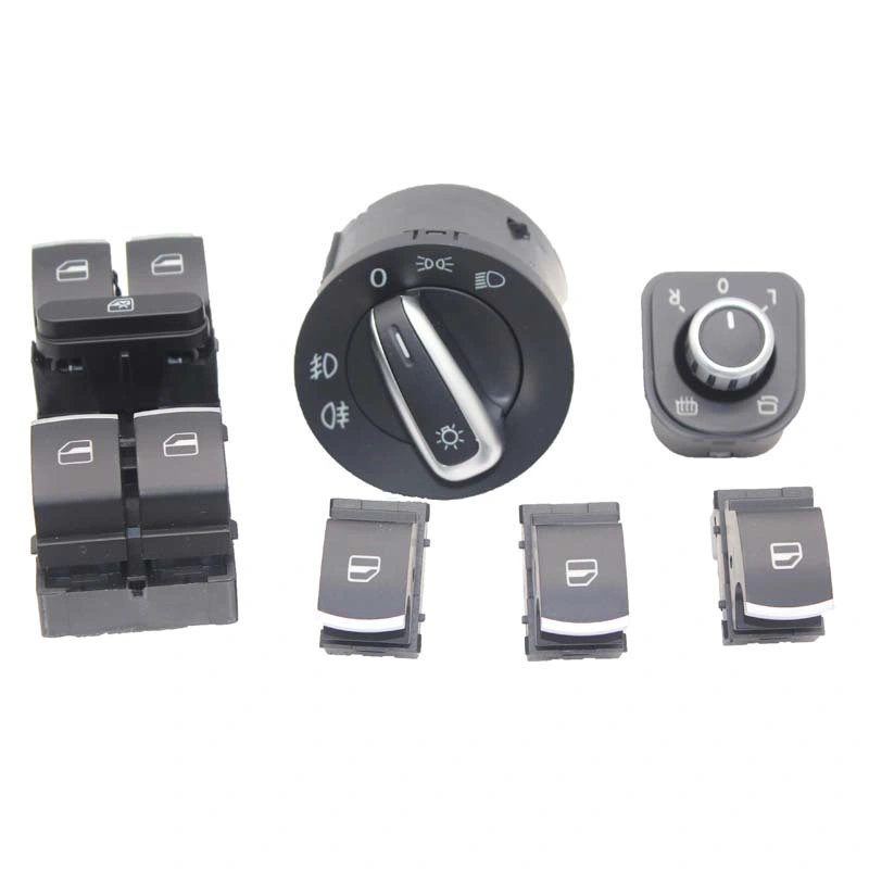 Silver Finish Switches for Golf Mk6 Passat B6 Without Folding Mirror and with Auto Headlight