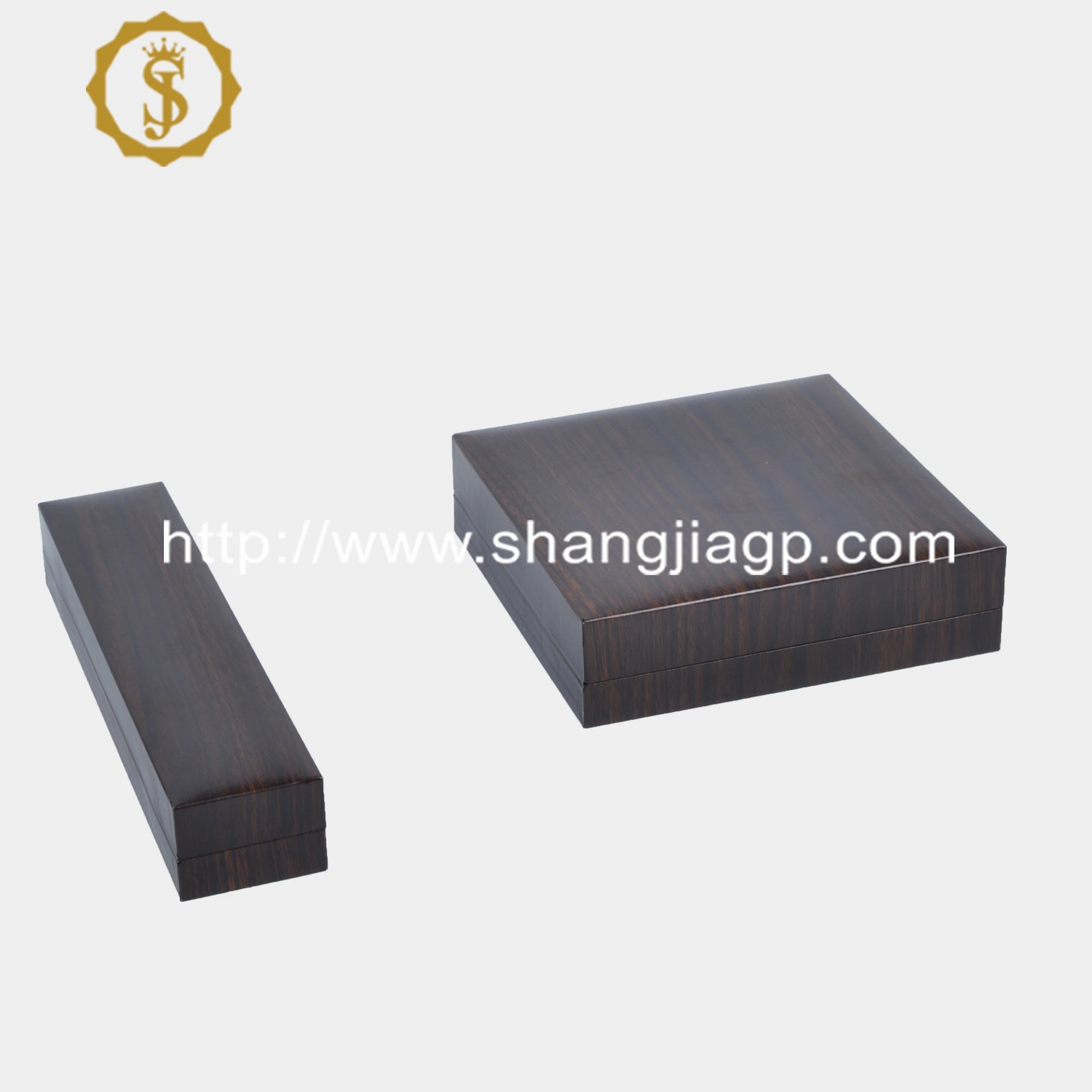 Luxury High quality/High cost performance  Wood Pattern Paper Covering Plastic Jewelry Gift Packing Box