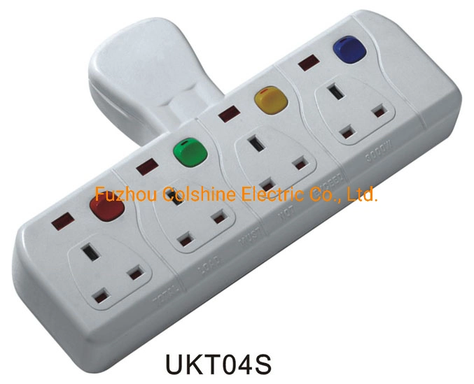 UK Style Electrical Extension Multisocket with Isolated Switch and Light