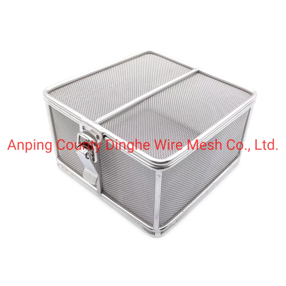 Hospital Cleaning Medical Stainless Steel Metal Grid Mesh Disinfection Basket