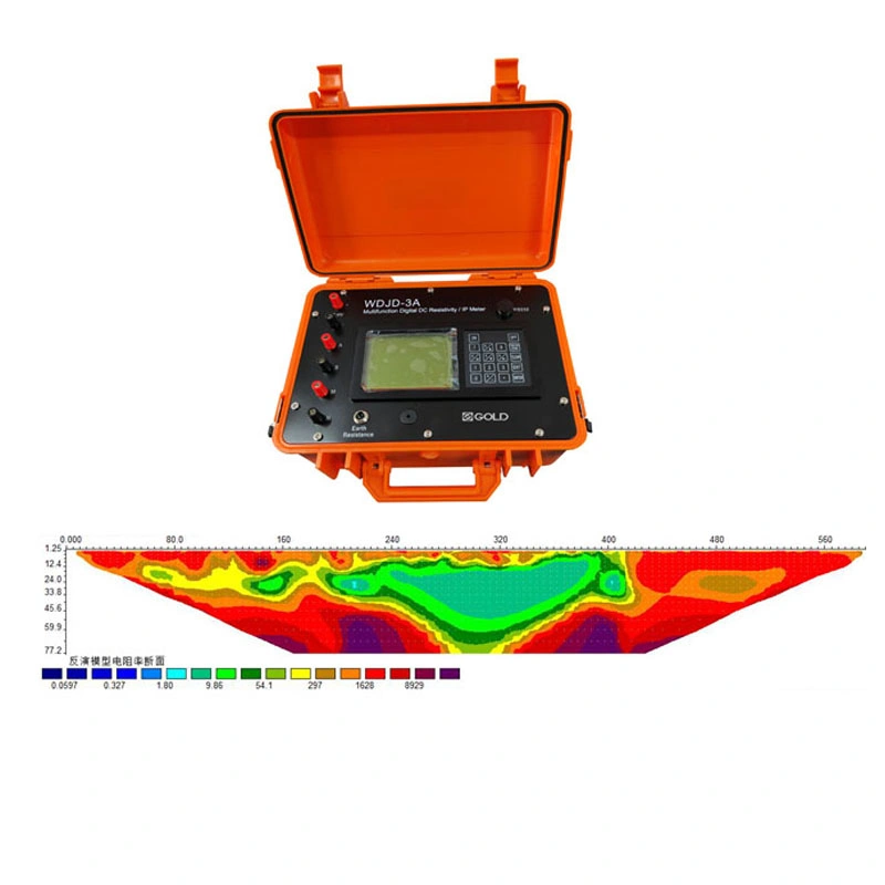 Instrumento de sondeo geofísico con imágenes de perfil de software para detector de agua subterránea