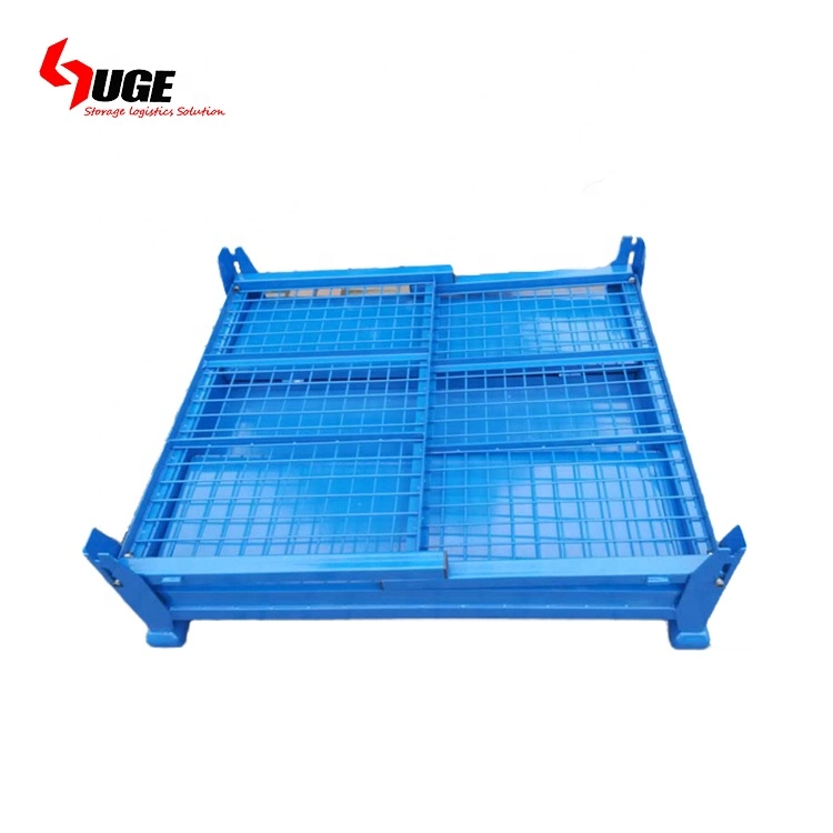 Custom Design Fold Metal Mesh Storage Cage Container Stacking Steel Pallet