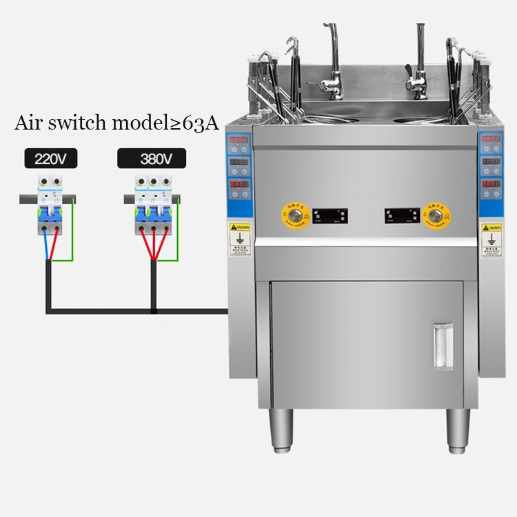 Elevación automática comercial de gas de 6 Cesta de pasta de tallarines cazuela de fideos Cooker Cooker