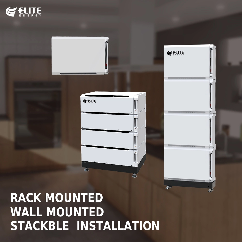 Paquete de baterías de almacenamiento de energía de litio renovable Elite 51,2V 100ah 5kwh 10kwh 20kwh pila montada en pared para el hogar LiFePO4 batería para solar Sistema