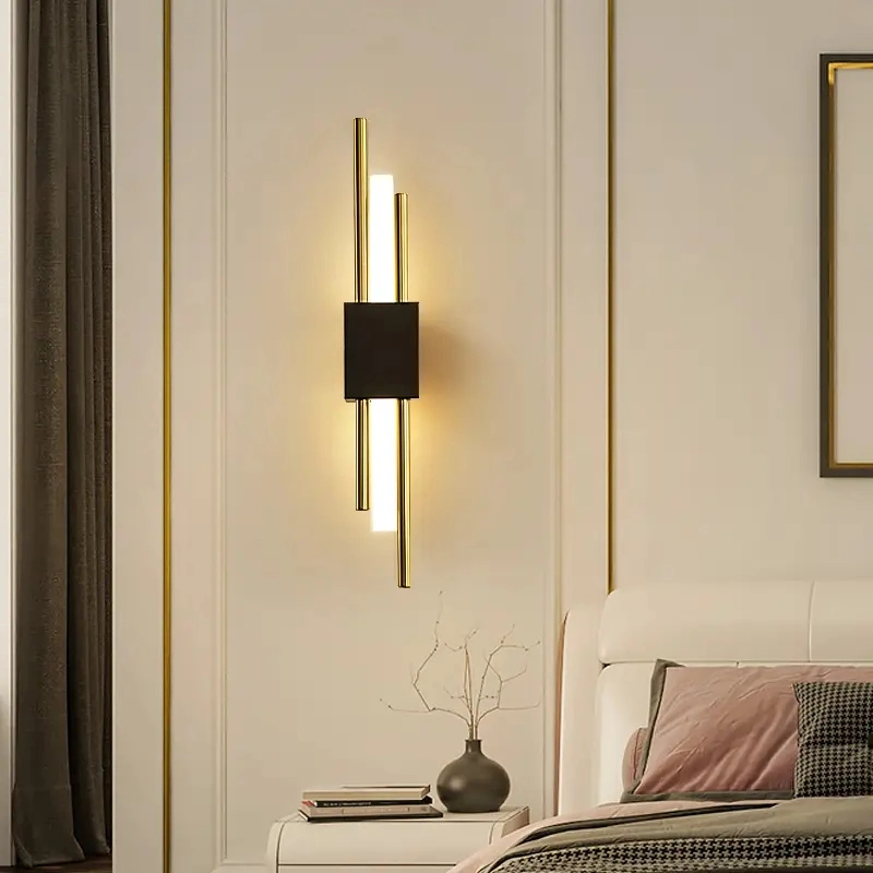 Modern Luxury Crystal Designer Wall Light Long Strip LED Bed Decorative Wall Lamp