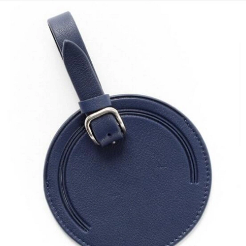 Personalized High quality/High cost performance  Custom Airline Gift Luggage Tag Blue Leather