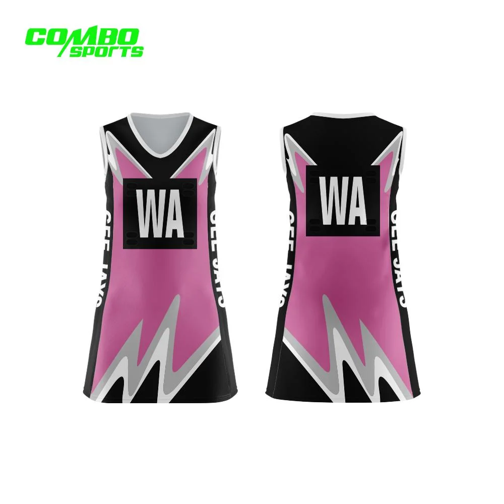 Customized Team Womens Blue Basketball Uniform/Netball Dress