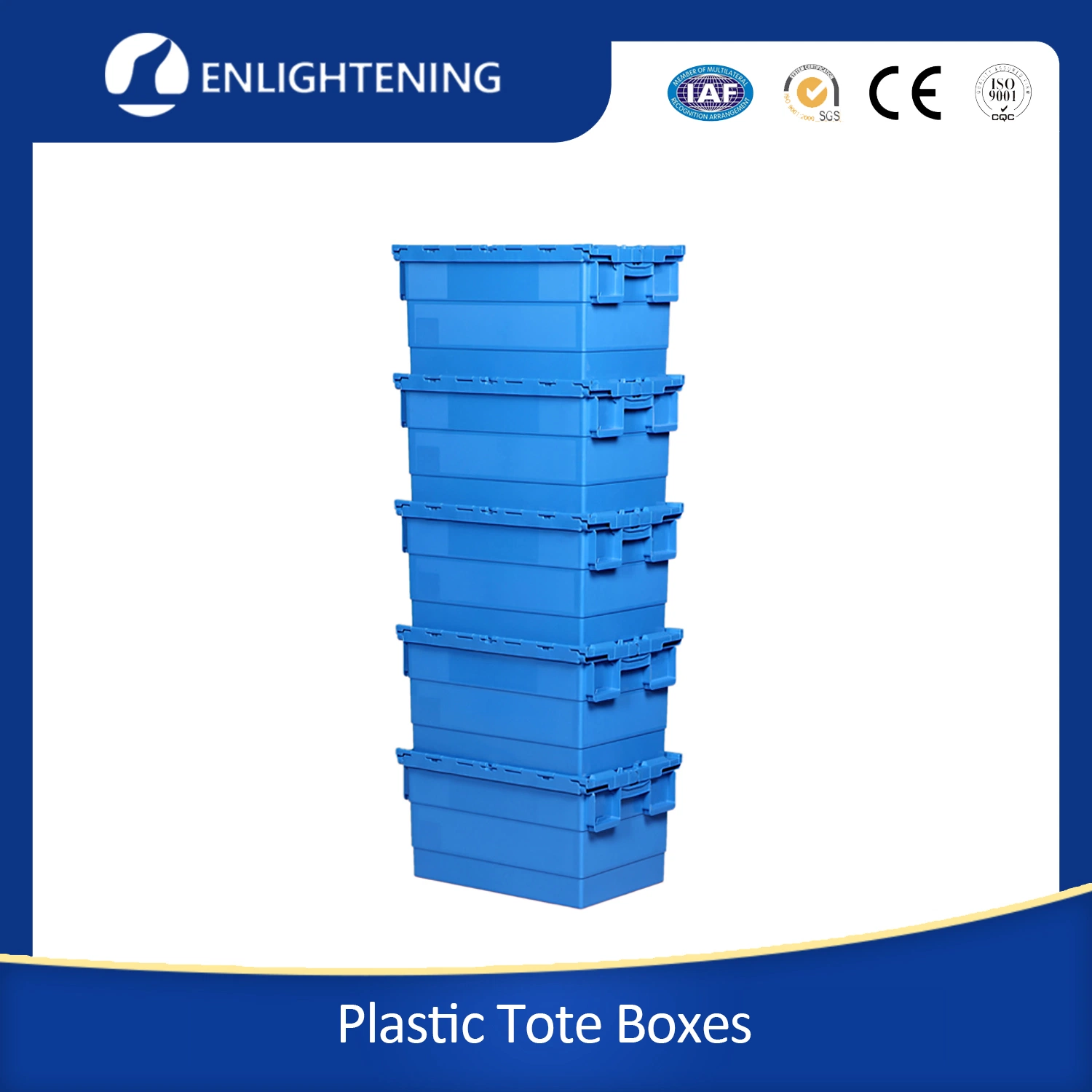 Heavy Duty 56L Plastic Moving Crate Box for Moving with Dolly