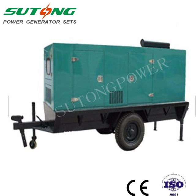 Soundproof and Rainproof Prime Power 150kVA 120kw Weichai Diesel Trailer with Two Wheels