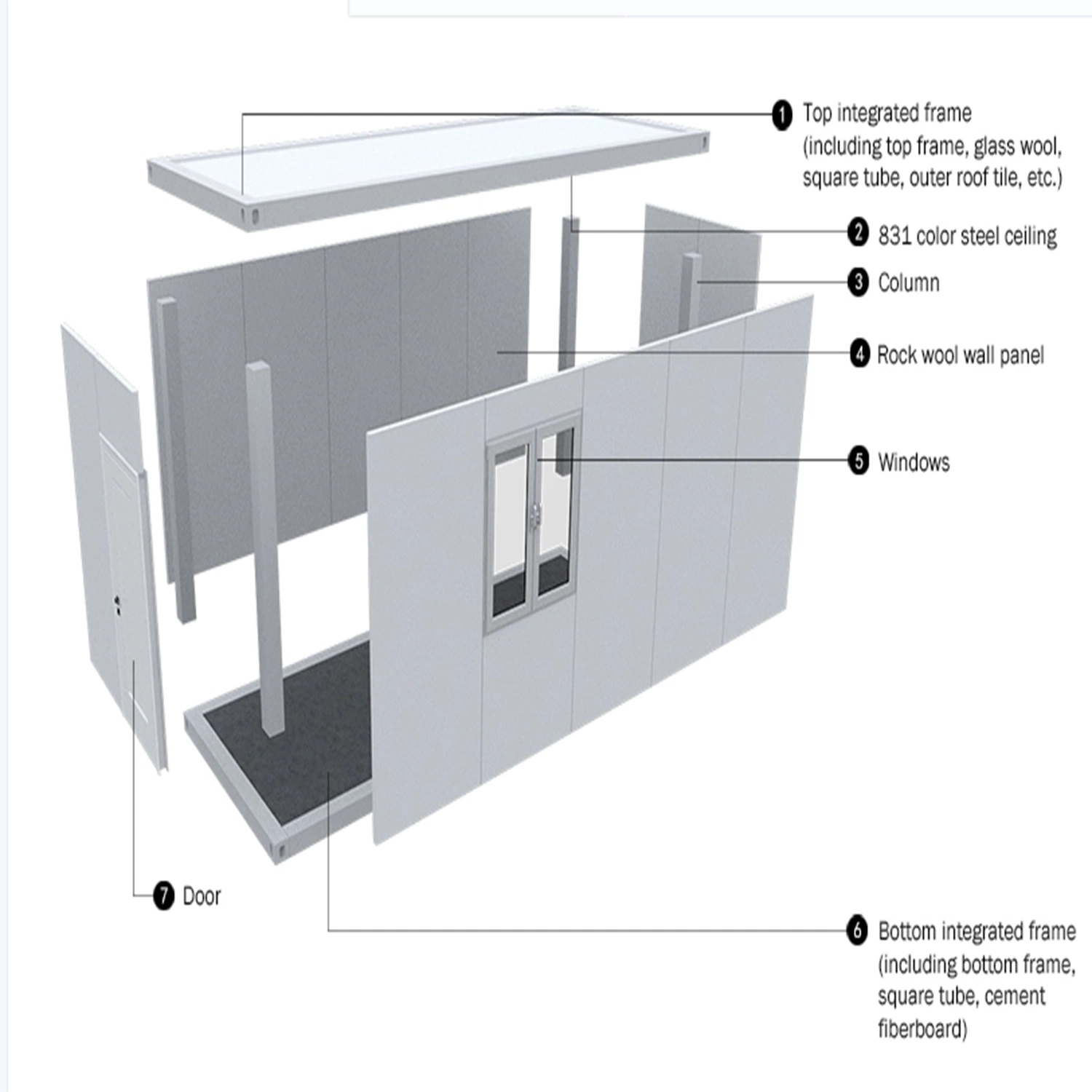 Customizable Second Floor Canopy Packaging Box with Stairs Prefab Modular House Container Homes