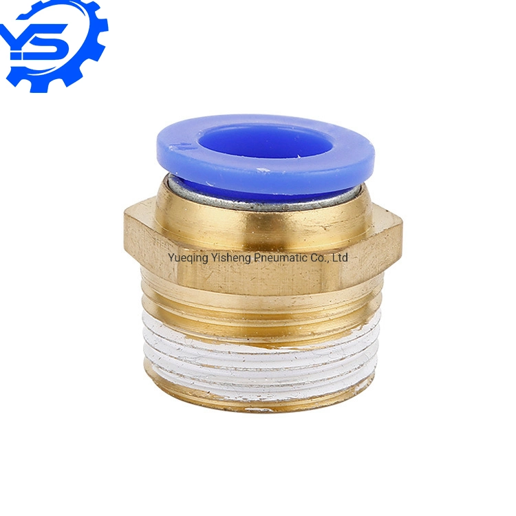 Push Fitting Blue Black PC Series Air Tool Fitting 5/16 3/8 1/4 1/2 NPT Thread Push on Brass Pneumatic Fitting Connector