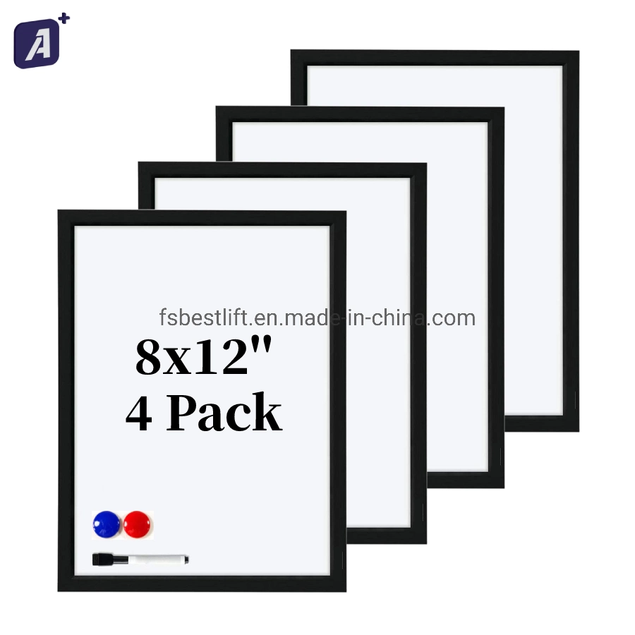 4 Pack 8X12inch Multi-Purpose Magnetic Black or White Frame Whiteboard