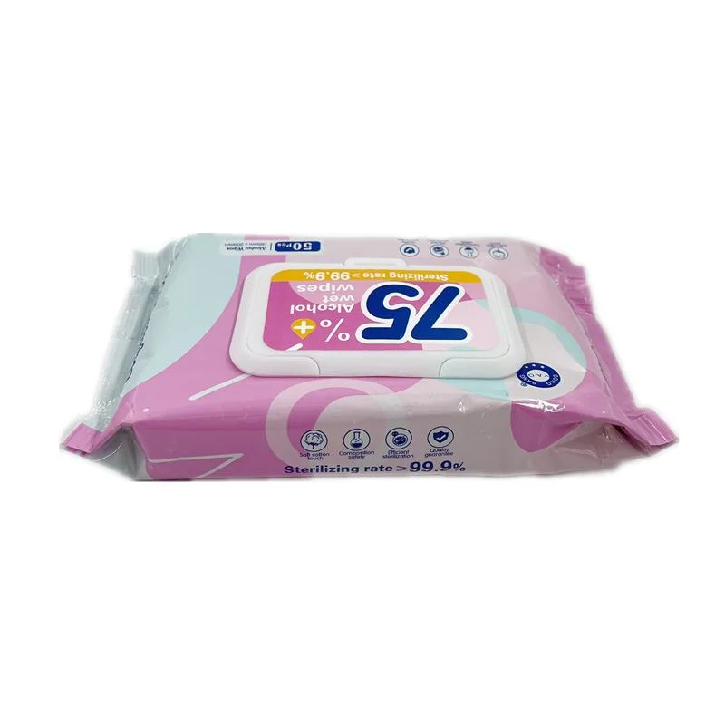 OEM Disposable Nonwoven Soft Cleaning Alcohol Wet Wipes for Personal Hygiene