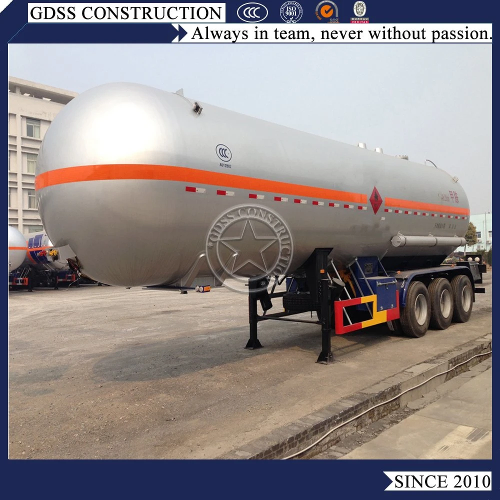 Tri-Axle 58000 Liters Compressed Gas Tank LPG Tanker Semi Trailer