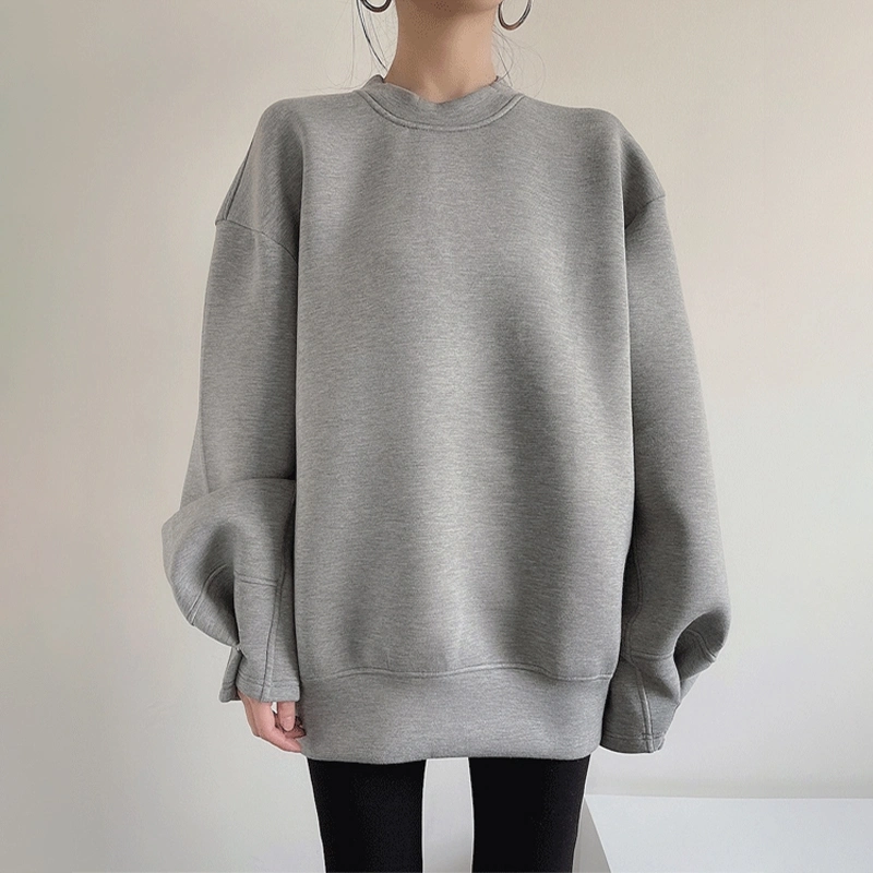 80% Cotton 20% Polyester Oversized Women Blank Sweater Sweatshirt 450 GSM Casual Crewneck